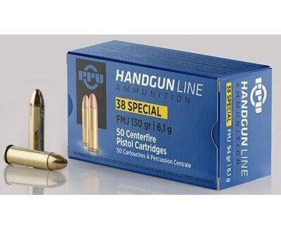 PPU Handgun Ammunition .38 Spl 130 gr FMJ 902 fps 50/ct