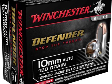 Winchester Defender Handgun Ammunition 10mm Auto 180 gr. 1240 fps 20/ct