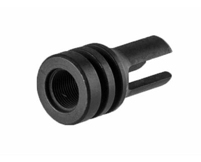 EARLY 3 PRONG 22 CALIBER FLASH HIDER, 1/2''-28, STEEL, BLACK