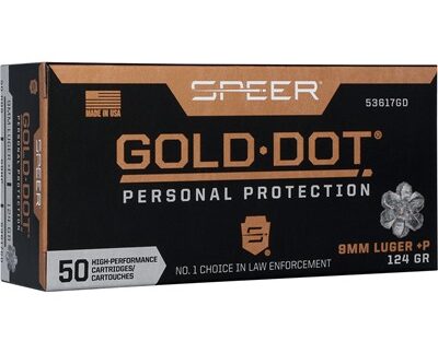 GOLD DOT HANDGUN PP 9MM LUGER +P 124GR HP 1220 FPS 50/BOX