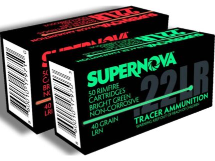 Supernova Tracer Rimfire Ammunition  22 LR 40gr. LRN Green Tracer 50 rd.