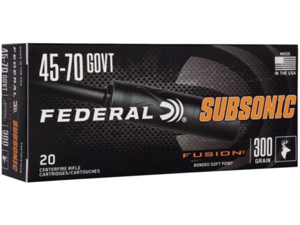 Federal Subsonic Rifle Ammo 45-70 Govt 300 gr. Fusion Subsonic 20 rd.