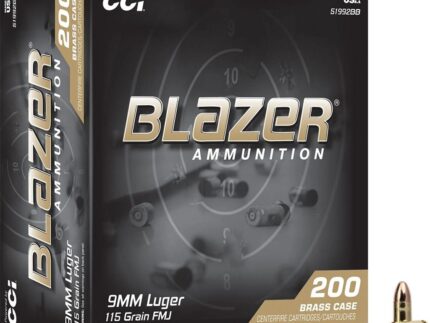 CCI Blazer Brass Pistol Ammo 9mm Luger 115gr. FMJ 200 rd.