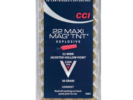 CCI Maxi-Mag TNT Rimfire Ammunition .22 WMR 30 gr HP 2200 fps 2000/ct (40-50/ct Boxes)