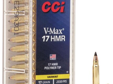 CCI Rimfire Ammunition .17 HMR 17 gr VMax 2550 fps 2000/ct Case (40-50/ct Boxes)