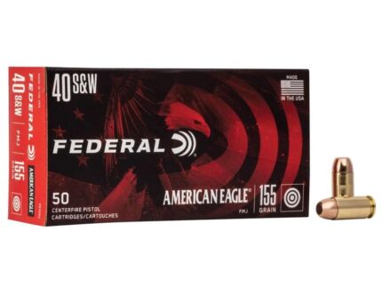 Federal American Eagle Handgun Ammunition .40 S&W 155 gr FMJ 1160 fps 1000/ct
