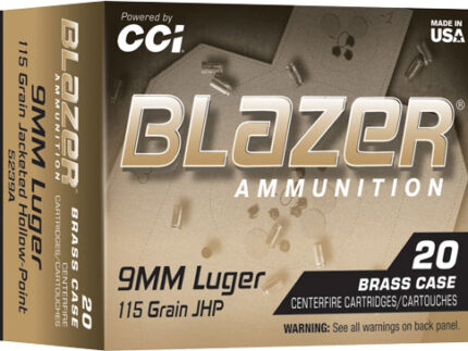 CCI BLAZER BRASS 9MM - 115GR JHP 20RD 25BX/CS