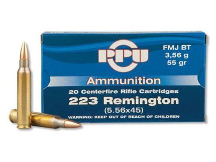 PPU 223 REM FMJBT 55GR 20RD BOX 50 BOXES PER CASE