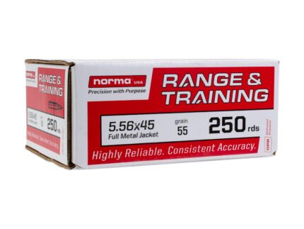 Norma Range & Training Rifle Ammunition 5.56mm 55gr FMJ 3250 fps 250/ct