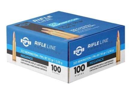PPU Rifle Ammunition Megapack  223 Remington 55gr FMJBT 3240 fps 100/ct