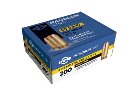 PPU 40 S&W Handgun Ammunition 180gr FMJ 935 fps 200/ct