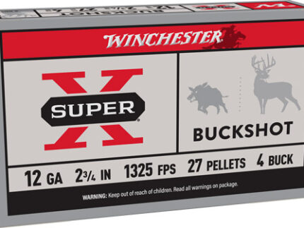 WINCHESTER SUPER-X 12GA 2.75" - #4 BUCK 27 PELLETS 5RD 50BX/CS