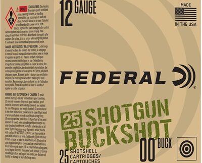 12 GAUGE 2-3/4'' 9-PELLET #00 BUCKSHOT 25/BOX
