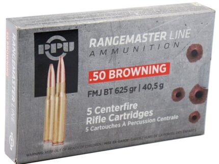 PPU RANGEMASTER 50 BMG 625G FMJ 5RD BOX 20 BOXES PER CASE