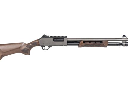 PANZER ARMS CQB PUMP 12G 18.5" GRAY/WALNUT, MLOK SIDE SADDLE, DOOR BREECHER