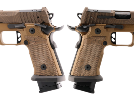 SIG SAUER P211 COMBAT COYOTE TOPO 9MM PISTOL 4.4" MACH3D COMP, G10 GRIP, 1-23RD 2-21RD MAGS