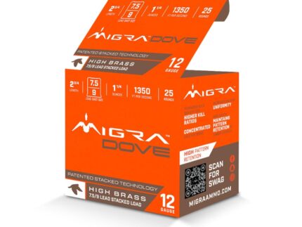 Migra Ultimate Dove Hi-Brass Lead Shotshells 12ga 2-3/4" 1-1/4oz 1350 fps 1350 fps #7.5 & 9 Shot 25/ct