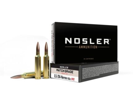 Nosler Match Grade Rifle Ammunition 6.5x284 Norma 140 gr HPBT 2750 fps 20/ct