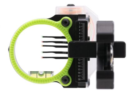 Black Gold Rush Archery Sight 5 .019 Pins 4" Dovetail with 3rd Axis Micro .019 RH Black