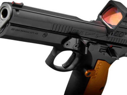 CZ CUSTOM TS ORANGE CUSTOM 9MM - 5.2" 19RD BLACK HOLOSUN COMP