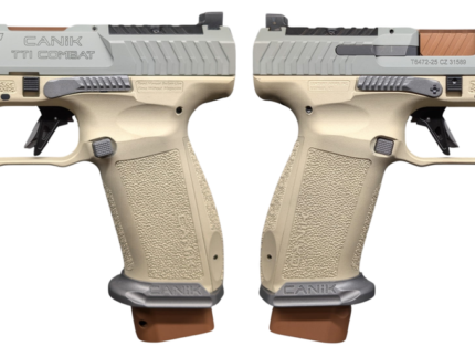 CANIK TTI COMBAT SUGA BEAR CHAMPAGNE/TUNGSTEN 9MM PISTOL 4.6" 2-18RD