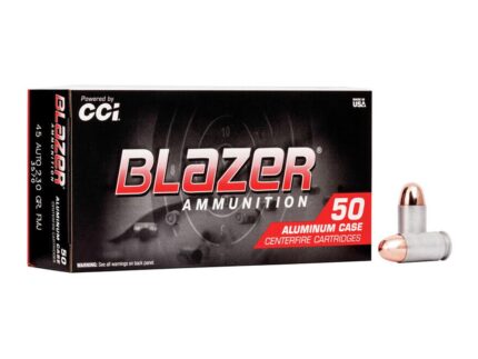 CCI Blazer Aluminum Handgun Ammunition .45 ACP 230 gr FMJ 845 fps 1000/rd Case