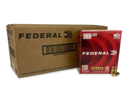 Federal Champion Handgun Ammunition 9mm Luger 115 gr FMJ 1125 fps 1000/ct Case(5-200/ct)