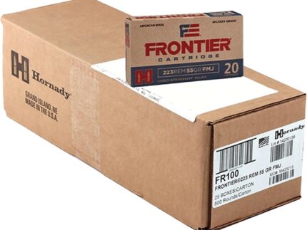 Hornady Frontier Rifle Ammunition .223 Rem 55 gr FMJ 3240 fps 500/ct Case (25-20/ct)