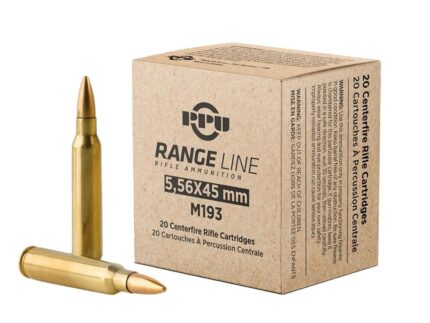 PPU RangeLine Rifle Ammunition 5.56X45 NATO 55gr FMJBT 3240 fps 1000/rd (50 boxes of 20ct)