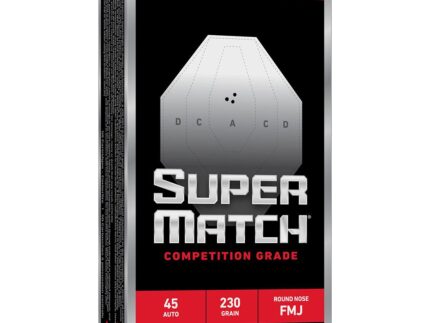 Winchester Super Match Handgun Ammunition 45 Auto 230gr FMJ 805 fps 50/ct