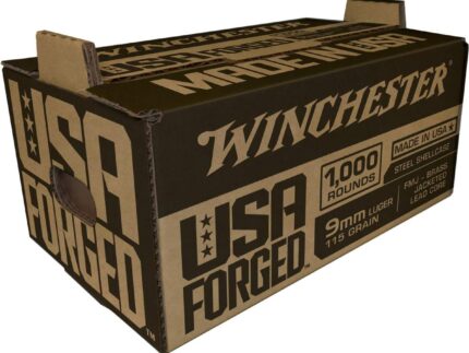 Winchester USA Forged - Steel Case Handgun Ammunition 9mm Luger 115gr FMJ 1190 fps 1000/ct