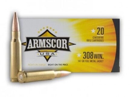 Armscor .308 Win. Rifle Ammo - 147 Grain |Full Metal Jacket | 20rd Box