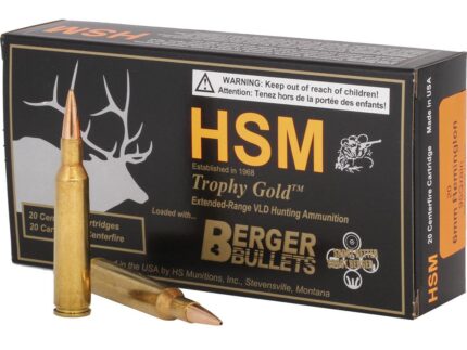 HSM Trophy Gold Rifle Ammunition 6mm Remington Berger 95 gr. 20 rd.