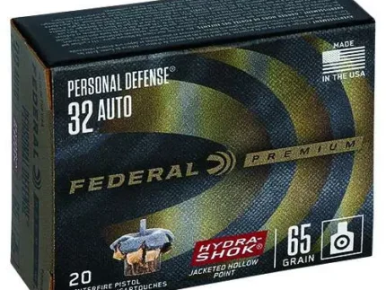 FEDERAL HYDRA-SHOK 32ACP 65G JHP 20RD BX 500RD CASE