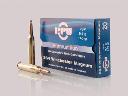 PPU Standard Rifle Ammunition .264 Win Mag PSP 140 gr 3018 fps 20/ct