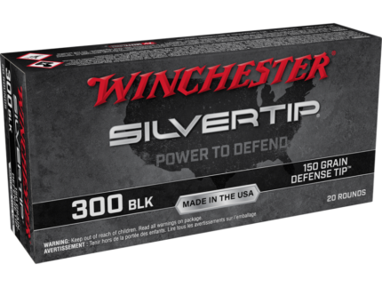 Winchester Silvertip Defender Rifle Ammunition .300 AAC Blackout 150 gr. Defense Tip 1900 fps 20/ct