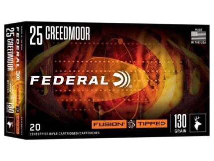 Federal Fusion Tipped Rifle Ammunition 25 Creedmoor 130gr PT 3850 fps 20/ct