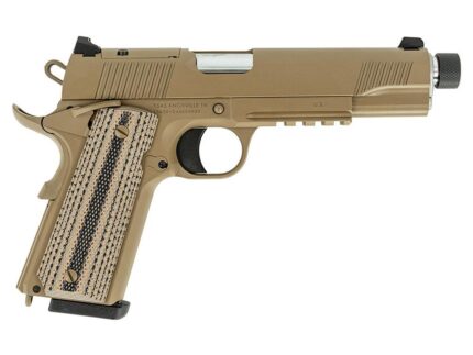 Tisas 1911 B45RGD TH Raider Handgun .45 ACP 8rd Magazines(2) 5.5" Threaded Barrel FDE Cerakote Optic Ready