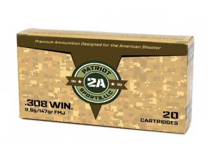 Patriot Sports Rifle Ammunition .308 Win 147gr FMJ 2788 fps 20/ct