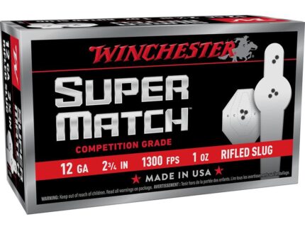 Winchester Super Match Shotshells 12ga 2-3/4" 1oz 1300fps Slug 10/ct